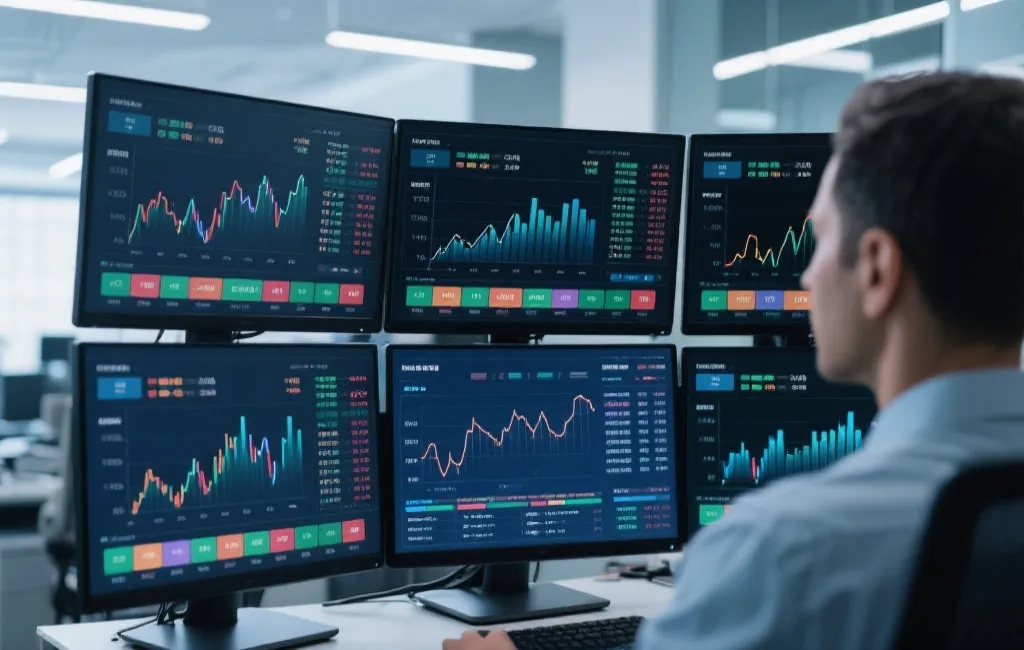 数据分析师正在分析开奖数据的动态图表